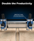 PROVerXL 4x4 CNC Router Machine With Dual Z Axis showcasing dual spindle setup on wood surface.