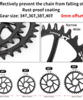 1x Mountain Bike Crankset 170mm With 36T Chainring And Bottom Bracket 6061 Alloy Hollowtech Crank Narrow Wide Teeth image