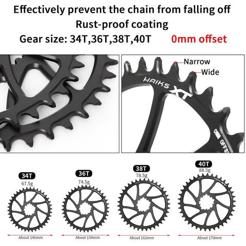 1x Mountain Bike Crankset 170mm With 36T Chainring And Bottom Bracket 6061 Alloy Hollowtech Crank Narrow Wide Teeth image