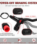 Hydraulic Disc Brake Kit For E Bikes With Dual Pistons 2 Pin Calipers Power Off System lever with aluminum body and connectors