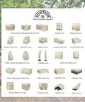Image showing Porch Shield protective covers for outdoor furniture including table, chair, grill, generator, and more.
