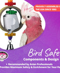 Tape Dispenser Bird Toy With Cardboard Bagel And Machine Paper, Chewable Shredding Components, Sensory Bell, Perfect For African Grey Parrots And Cockatoos, Large Bird Size 14x5 Inches, High Energy Mental Stimulation And Fun.