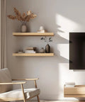 Rock Solid Hidden Floating Shelf Brackets 8 Pack Black Heavy Duty Metal Wall Mounts Invisible Sleek Design For 1.5 Inch Boards in use.