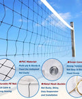 Heavy Duty Outdoor Volleyball Net For Backyard Showdown 32 Ft Long By 3 Ft High With Reinforced Side Tapes Durable Weather Resistant Polyethylene PVC Mesh Net Portable Beach Replacement Poles Not Included