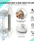 12 Inch No Drill Shower Grab Bar With Strong Suction Cup Safety Hand Rail with installation details and features