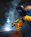 Portable Handheld Arc Welder, 20-140A, Five Level Current Adjustment, IGBT Inverter, 110V Stick Welder With Hot Start in use.