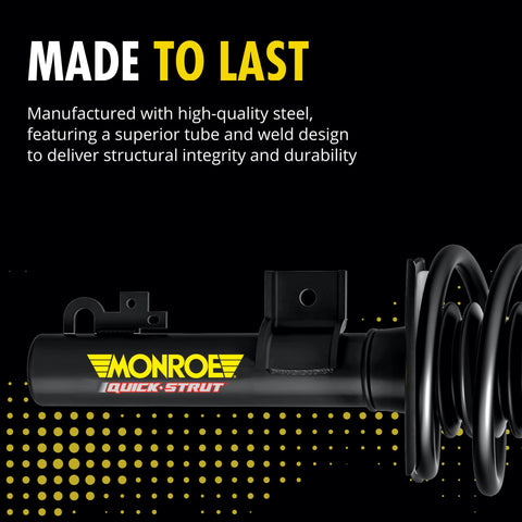 Close-up of coil spring detailing on Suspension Strut And Coil Spring Assembly For Chevrolet Traverse Buick Enclave GMC Acadia Models Quick Strut Replacement Kit Direct Fit Durable Coil Spring Improves Ride Quality And Handling All In One Assembly
