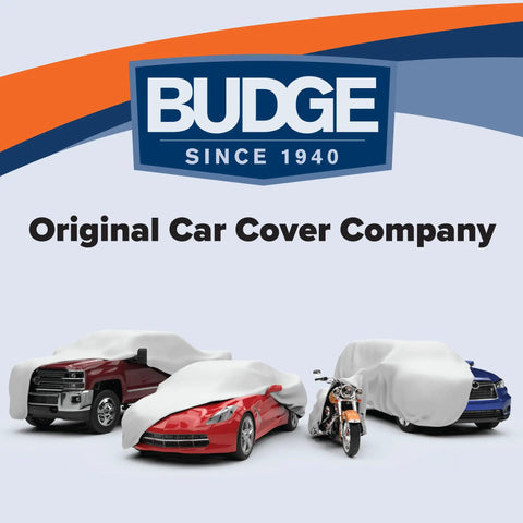 Three covered vehicles under breathable dustproof shields showcasing the indoor car cover by Budge, original car cover company.
