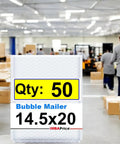 Image showing factory setting with Large 14.5x20 Inches White Poly Bubble Mailers 50 Pack Self Seal Padded Envelopes sign