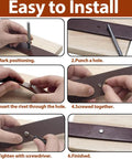 Easy installation steps for Top Tier 120 Piece Chicago Screws Kit with M5 sizes for leather projects.