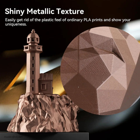 Fresh Dark Rose Gold Metallic PLA Filament 1.75mm For 3D Printers With A Silky Glossy Shine And Next Level Dimensional Accuracy One Kilogram Reusable Spool Built For Cosplay Or Holiday Creations
