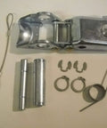 Front view of replacement latch kit for UFP A-60 actuator; chrome metal latch housing with pins, rings, and clips.