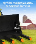 48 Inch Clamp On Debris Forks For Tractors And Skid Steers 2500 Lbs Heavy Duty Pallet Forks installation guide with barn