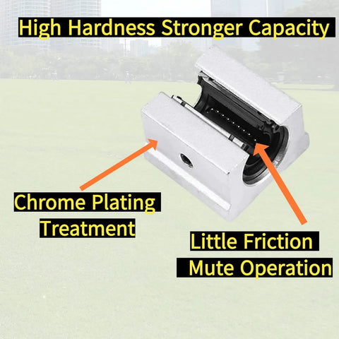Beefy Two Pack 500mm Linear Rail SBR16 and SFU1605 Ball Screw Set showing SBR16UU block with chrome plating treatment