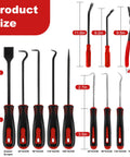 Seventeen Pcs Hook And Pick Tool Set With Scraper For Auto Clip Removal Pliers And Fastener Remover, various sizes displayed