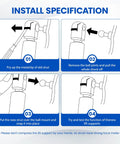 Illustrated installation instructions for Pretty Sweet 12 Inch Gas Strut Lift Support with steps for replacing struts.