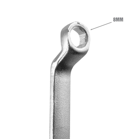 Dual Size Brake Bleeder Wrench 8mm end, Heavy Duty S2 Steel, Offset Handle, No Slip Grip for Bleeder Screws