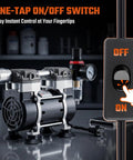 Heavy Duty Two Stage Vacuum Pump 50 Liters Per Minute Oilless Lab Medical Suction Workhorse with on/off switch