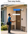 Person interacting with 4K Ultra HD Security Camera System With 10 Inch Touch Screen NVR And Four 8MP Outdoor Cameras, Two Way Audio