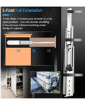 Top Shelf Heavy Duty Drawer Slides, 500 Pound Load Rating, Full Extension Ball Bearing Cabinet Runners, Built Like A Tank 68 Inch Steel Guide Rails for easy access.