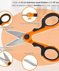 2 Pack 5.7 Inch Beefy Fishing Scissors Braided Line Cutters Heavy Duty 3Cr13 Steel Non Slip Serrated Edge Snips For Saltwater And Freshwater Braid Trimming Orange, orange handle and steel blades