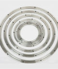 Stainless Steel Lazy Susan Turntable With 360 Degree Swivel Bearing for Kitchen and Dining Table 120 cm diameter rings on white background