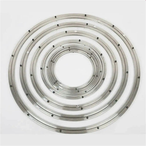 Stainless Steel Lazy Susan Turntable With 360 Degree Swivel Bearing for Kitchen and Dining Table 120 cm diameter rings on white background