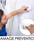 Man using Heavy Duty Smoke Detector Disassembly Bowl And Replacement Adapter Head With Ridged Sure Grip for quick alarm fixes.