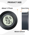 2-Pack Digital Hygrometer Thermometer Humidity Monitor For Indoor Outdoor Use, Reptile Terrarium Greenhouse Humidors Jars With Fahrenheit And Celsius Readout, 45mm