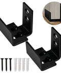2 Pack Solid U Shaped Guide Wheel Set With Flush Flat Bottom For Sliding Doors And Cupboards, Matte Black Finish