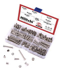 Get Your Hands on These Badass M5 Chicago Binding Screws Assortment Packing 240 Pieces Of Phillips Heads And Extenders in a clear organizer box.