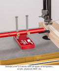 SteadyCurve 2.0 Band Saw Template Guide With Magnetic Base And Adjustable Blade Offset in use on woodworking project