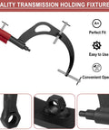 Transmission Holding Fixture Tool With Base for transmissions, showing clamps and steel components, perfect fit, easy operation.