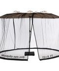 15ft Double Sided Mosquito Netting For Patio Umbrellas With Double Zippers, Water Resistant Bottom, Fits 15x9 Twin