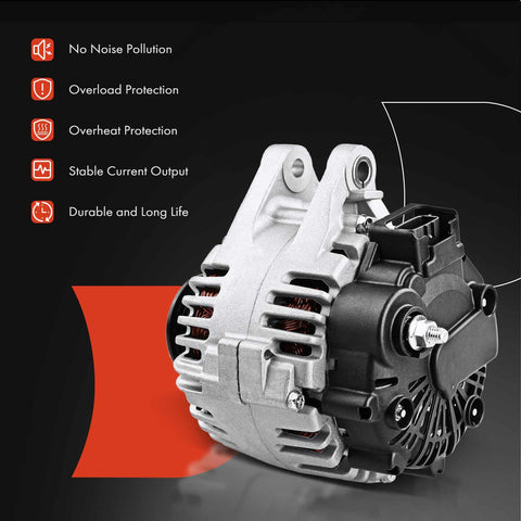 Beefy 12V 115A Clockwise 5 Groove Alternator Replacement For Chevrolet Malibu and Saturn Ion, front view