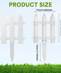 48 Count White Classic Garden Fence Panels With Fence Inserts For Yard Upgrade And Border Edging, showing size dimensions