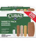 Assorted Adhesive Bandages With Four Sided Seal For Everyday Wound Care In A 200 Count Variety Pack featuring various bandage types