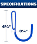 Workhorse Tool Hook And Trowel Hanger dimensions showing a 4¾" height and 3¼" width in blue, highlighting its compact form.