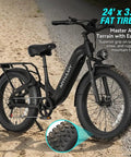 Powerful 2000W Peak Electric Mountain Bike With 864Wh Battery And Step Through Frame Delivers 40 To 80 Mile Range On Fat Tires