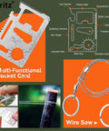 12 In 1 Outdoor Survival Kit For Camping And Hiking Enthusiasts Be Ready Lifesaving Gear with 11 function card and wire saw