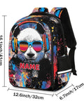 Personalized Dope Panda Backpack With Custom Name For Work And Travel College 16 Inch Laptop Bag Large Daypack With Padded Sleeve Rucksack For Adults Men Women, side view showing colorful panda design