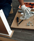 Hand assembling furniture with 50 Pieces Double Headed Hanger Bolts For Woodworking Projects Carbon Steel Self Tapping Screws Corrosion Resistant