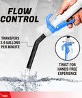 Badass Electric Drum Pump for 55 Gallon Barrels Moves 2.4 Gpm via Heavy Duty 9.8 Ft Vinyl Hose with flow control feature.