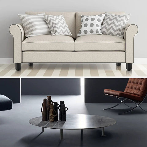 Beige sofa with Adjustable Square Aluminum Furniture Legs 12 cm Tall 4 Pack Black Cabinet Feet For Kitchen Living Room Bedroom