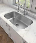 Undermount Single Bowl Kitchen Sink, 31 Inch By 18 Inch By 9 Inch, 18 Gauge 304 Stainless Steel With Satin Finish, Built Tough And Quiet