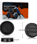 Rugged Pack (2) snap-on Strong Magnet Keyhole Covers for Jeep Wrangler JL 2018-2026 and Gladiator JT front doors, size 1.57 inch.