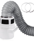3 In 1 Indoor Dryer Vent Kit With Lint Trap Bucket For Apartment Living, Double Layer 4 Inch By 5 Feet Gray Proflex Duct, Easy No Mess Install