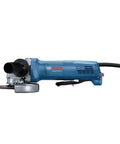Badass Torque 120 Volt 10 Amp X Lock Mount 4 1/2 Inch Corded Angle Grinder featuring ergonomic grip side view on white background.