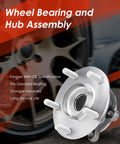 Front Wheel Hub and Bearing Assembly Replacement for Mazda 6 2014 to 2018 and Mazda CX 5 2013 to 2018 5 Lug Plug and Play Ready to Install Out of the Box Low Noise and Vibration Reduction Durable Hub Assembly displayed with OE specification and pre-greased feature.
