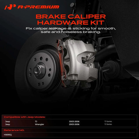 Premium Rear Disc Brake Hardware Kit For Jeep Wrangler TJ 2003-2006 Tough Upfit Parts To Keep Your Ride Shredding Safe And Smashing The Trails With Rock Solid Gear That Works Like A Charm